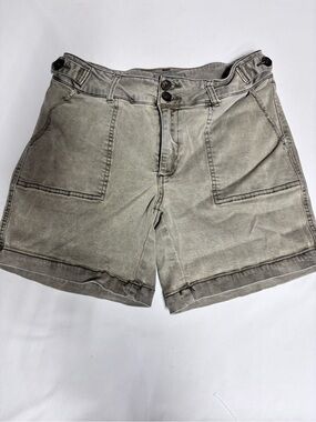 BKE Women’s Utility Shorts Size 26 Sage Green Washed Stretch Cotton Cargo